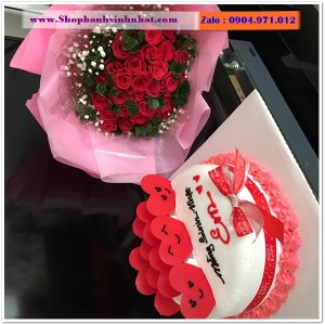 Combo Bánh Kem & Hoa Tươi - MM19
